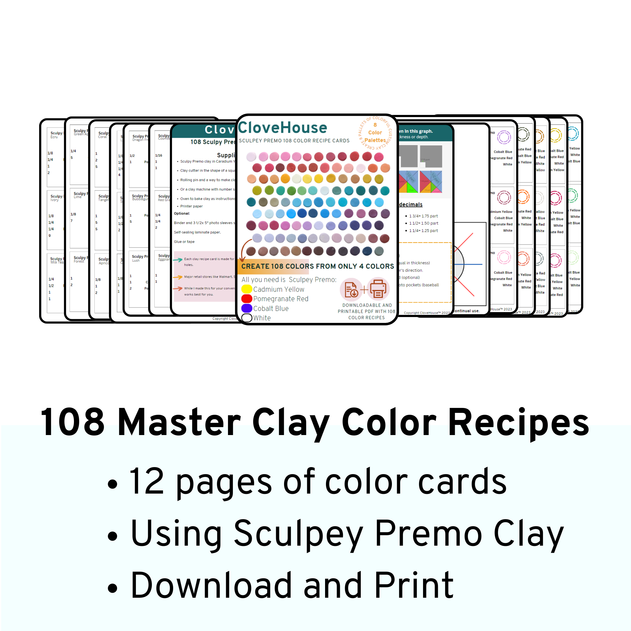 Polymer Clay Color Mixing Recipes 108 Clay Color Collection PDF Using