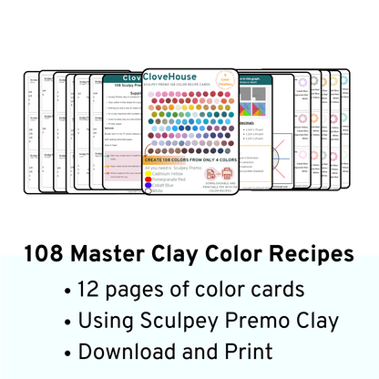 Polymer Clay Color Mixing Recipes 108 Clay Color Collection PDF Using Sculpey Premo Clay
