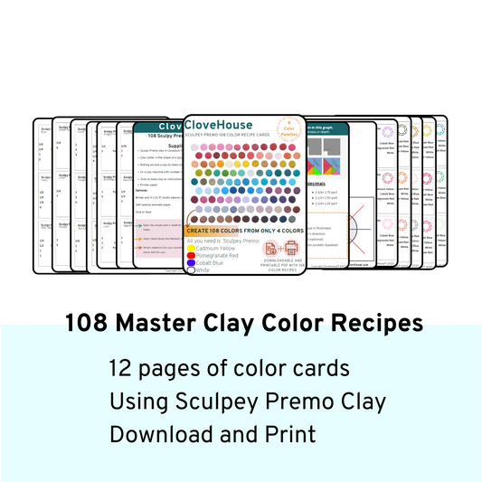 108 Master Clay Recipe Color Collection PDF Using Sculpey Premo Clay